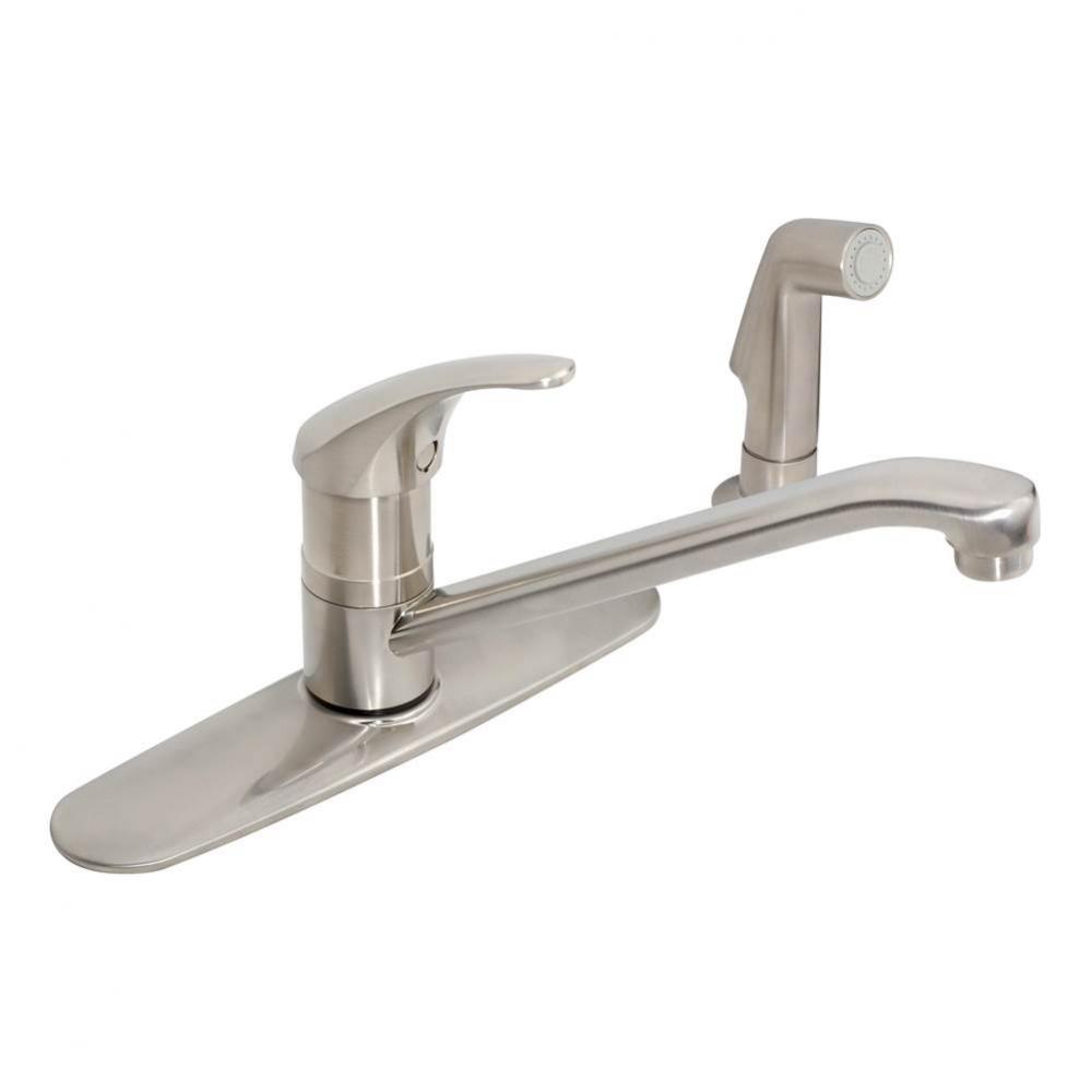 Origins Single-Handle Kitchen Faucet with Side Sprayer in Satin Nickel (2.2 GPM)