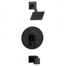 Symmons 3502-B-MB-SH4-T2-1.5-TRM - Dia Single Handle 1-Spray Tub and Shower Faucet Trim with Brass Escutcheon in Matte Black - 1.5 GP