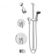 Symmons 3506-B-SH2-T4-1.5-TRM - Dia 2-Handle Tub and 3-Spray Shower Trim with 1-Spray Hand Shower in Polished Chrome (Valves Not I