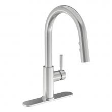 Symmons S3510STSPDDP10 - Dia Single-Handle Pull-Down Sprayer Kitchen Faucet with Deck Plate in Stainless Steel (1.0 GPM)