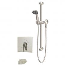 Symmons S-3604-H321-V-STN-1.5-TRM - Duro Single Handle 1-Spray Tub and Hand Shower Trim in Satin Nickel - 1.5 GPM (Valve Not Included)