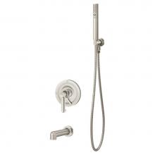 Symmons S-5304-STN-1.5-TRM - Museo Single Handle 2-Spray Tub and Hand Shower Trim in Satin Nickel - 1.5 GPM (Valve Not Included