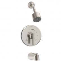 Symmons 3502-CYL-STN-1.5-TRM - Dia Single Handle 1-Spray Tub and Shower Faucet Trim in Satin Nickel - 1.5 GPM (Valve Not Included