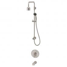 Symmons 3502-CYL-B-STN-EX-1.5-TRM - Dia Exposed Pipe 1-Spray Shower and Tub Trim with Hand Shower in Satin Nickel - 1.5 GPM (Valve Not