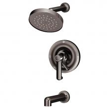 Symmons S-5302-BLK-1.5-TRM - Museo Single Handle 1-Spray Tub and Shower Faucet Trim in Polished Graphite - 1.5 GPM (Valve Not I