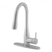 Symmons S2302STSPDDP10 - Sereno Single-Handle Pull-Down Sprayer Kitchen Faucet with Deck Plate in Stainless Steel (1.0 GPM)