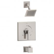 Symmons 3602-STN-SH4-T2-1.5-TRM - Duro Single Handle 1-Spray Tub and Shower Faucet Trim in Satin Nickel - 1.5 GPM (Valve Not Include