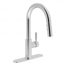 Symmons S3510PDDP10 - Dia Single-Handle Pull-Down Sprayer Kitchen Faucet with Deck Plate in Polished Chrome (1.0 GPM)