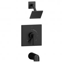 Symmons S-3602-MB-SH4-1.5-TRM - Duro Single Handle 1-Spray Tub and Shower Faucet Trim in Matte Black - 1.5 GPM (Valve Not Included
