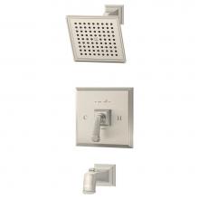 Symmons 4202-STN-1.5-TRM - Oxford Single Handle 1-Spray Tub and Shower Faucet Trim in Satin Nickel - 1.5 GPM (Valve Not Inclu
