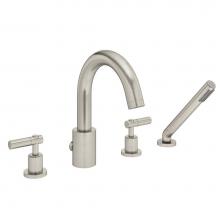 Symmons SRT-4372-STN - Sereno 2-Handle Deck Mount Roman Tub Faucet with Hand Spray in Satin Nickel