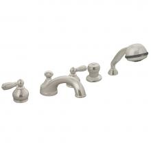Symmons SRT-4772-STN - Allura 2-Handle Deck Mount Roman Tub Faucet with Hand Shower in Satin Nickel