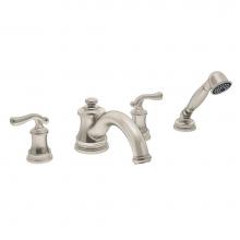 Symmons SRT-5172-STN - Winslet 2-Handle Deck Mount Roman Tub Faucet with Hand Shower in Satin Nickel