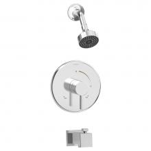Symmons 3522-B-SH3-T2-1.5-TRM - Dia Single-Handle 3-Spray Shower and Tub Trim in Polished Chrome - 1.5 GPM (Valve Not Included)