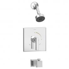 Symmons 3632-T2-1.5-TRM - Duro Single-Handle Tub and 1-Spray Shower Trim in Polished Chrome - 1.5 GPM (Valve Not Included)