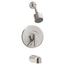 Symmons S-3502-CYL-B-STN-1.5-TRM - Dia Single Handle 1-Spray Tub and Shower Faucet Trim in Satin Nickel - 1.5 GPM (Valve Not Included