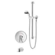 Symmons S-3504-H321-V-48CYL1.5TRM - Dia Single Handle 1-Spray Tub and Hand Shower Trim in Polished Chrome - 1.5 GPM (Valve Not Include