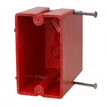 Allied Moulded Products 1099-NRED - 22.5 CI 1G RED DEVICE BOX WITH NAILS