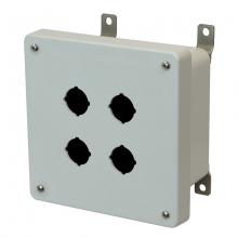 Allied Moulded Products AM664P4 - 6X6X4 ENCLOSURE SCR CVR 4 PB CUTOUTS