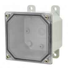 Allied Moulded Products AMP443CC - 4X4X3 PC ENCL CLEAR SCR CVR FEET