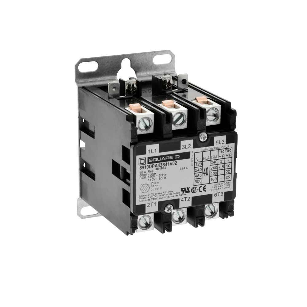 Contactor, Definite Purpose,  40A, 2 pole, 25HP