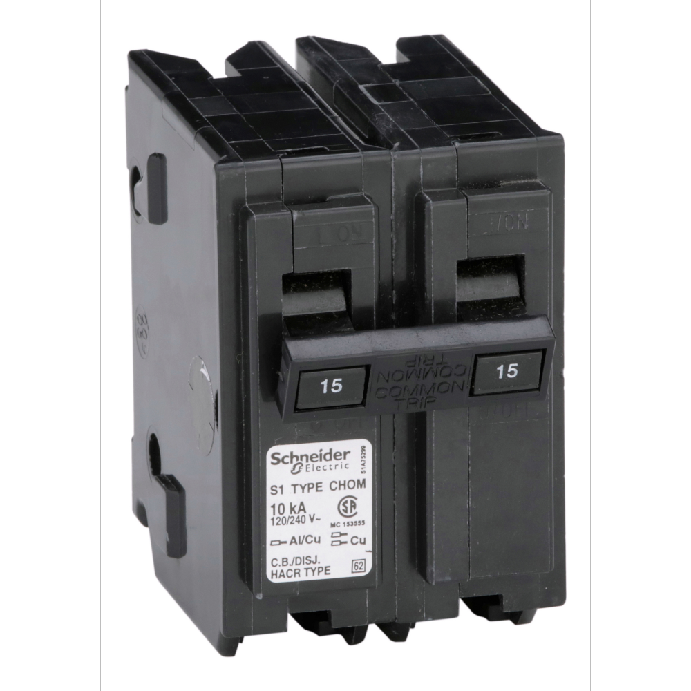 Mini circuit breaker, Homeline, 15A, 2 pole, 120