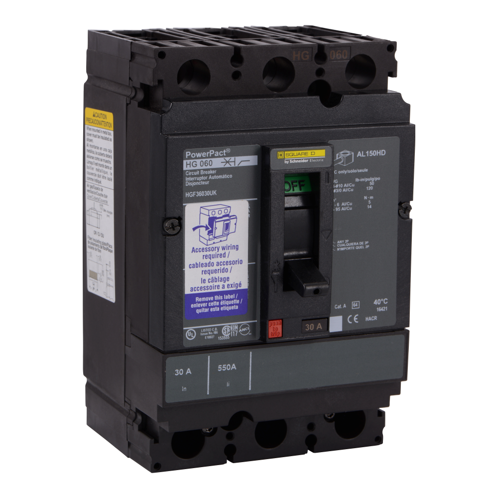 Circuit breaker, PowerPacT H, 125A, 3 pole, 600V