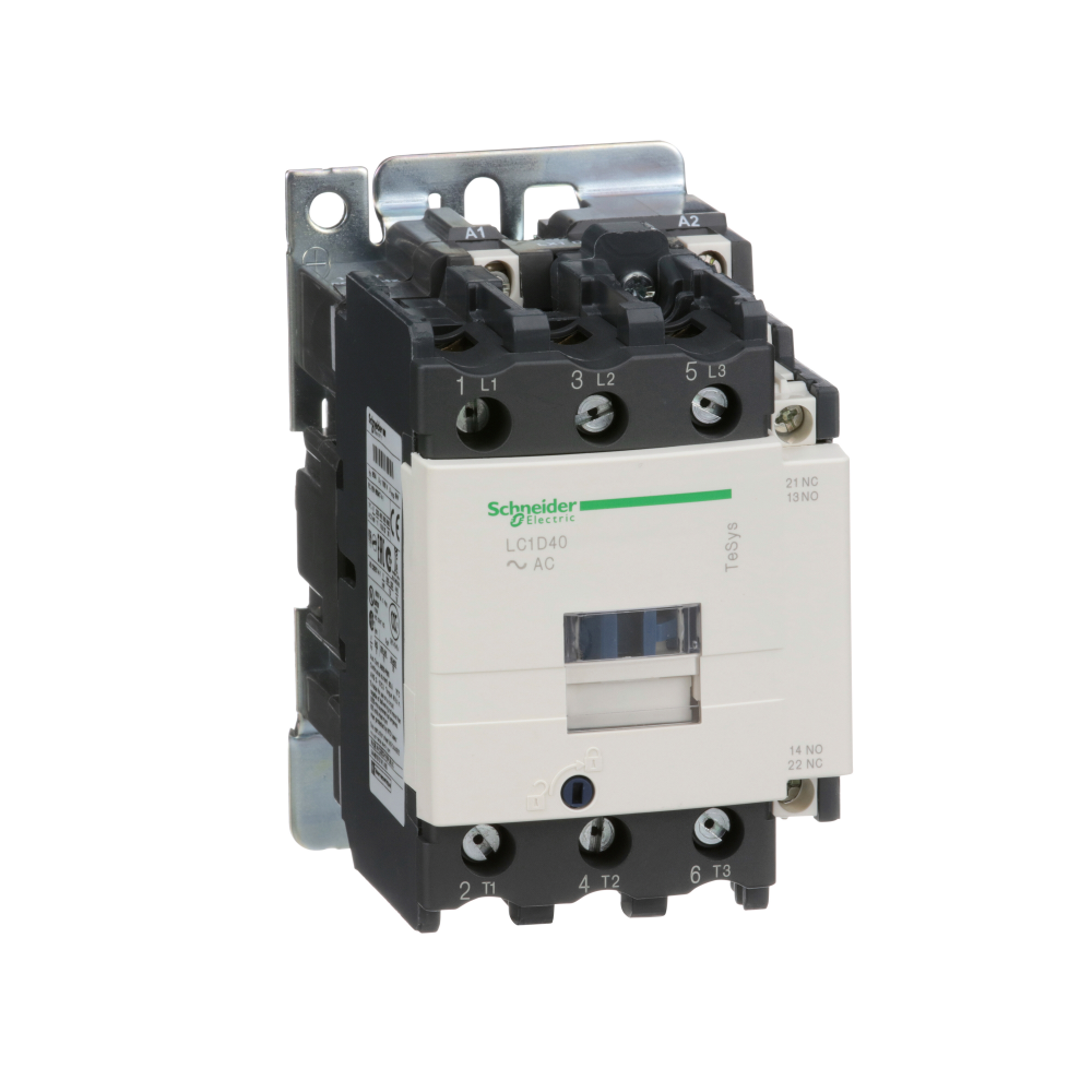 IEC contactor, TeSys D, nonreversing, 40A, 30HP