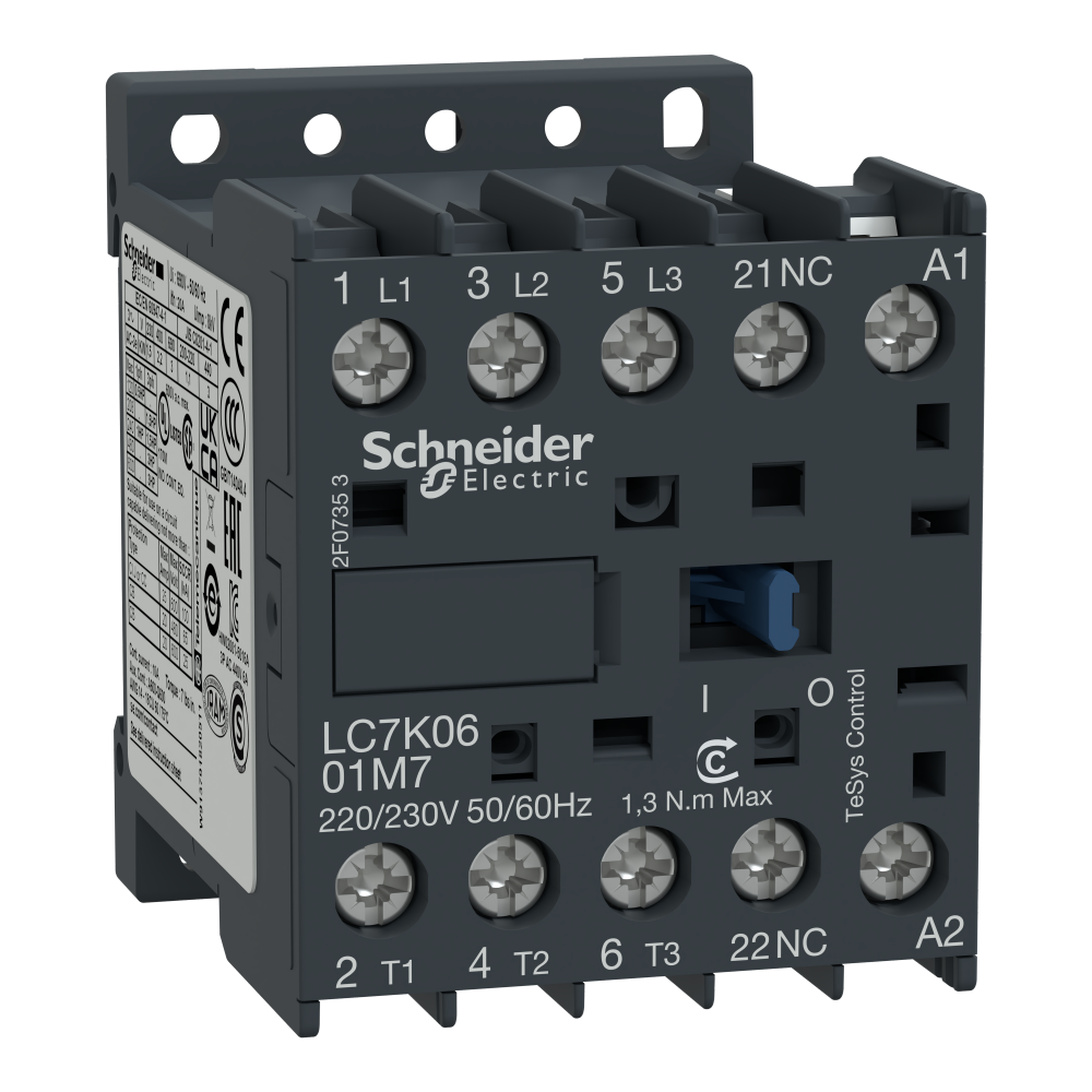 Contactor, TeSys K, 3P, AC-3, lt or eq to 440V 6