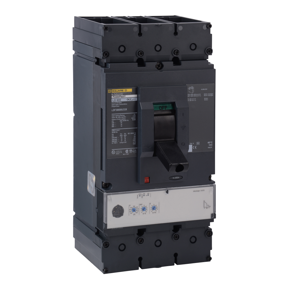 Circuit breaker, PowerPacT L, 600A, 3 pole, 600V