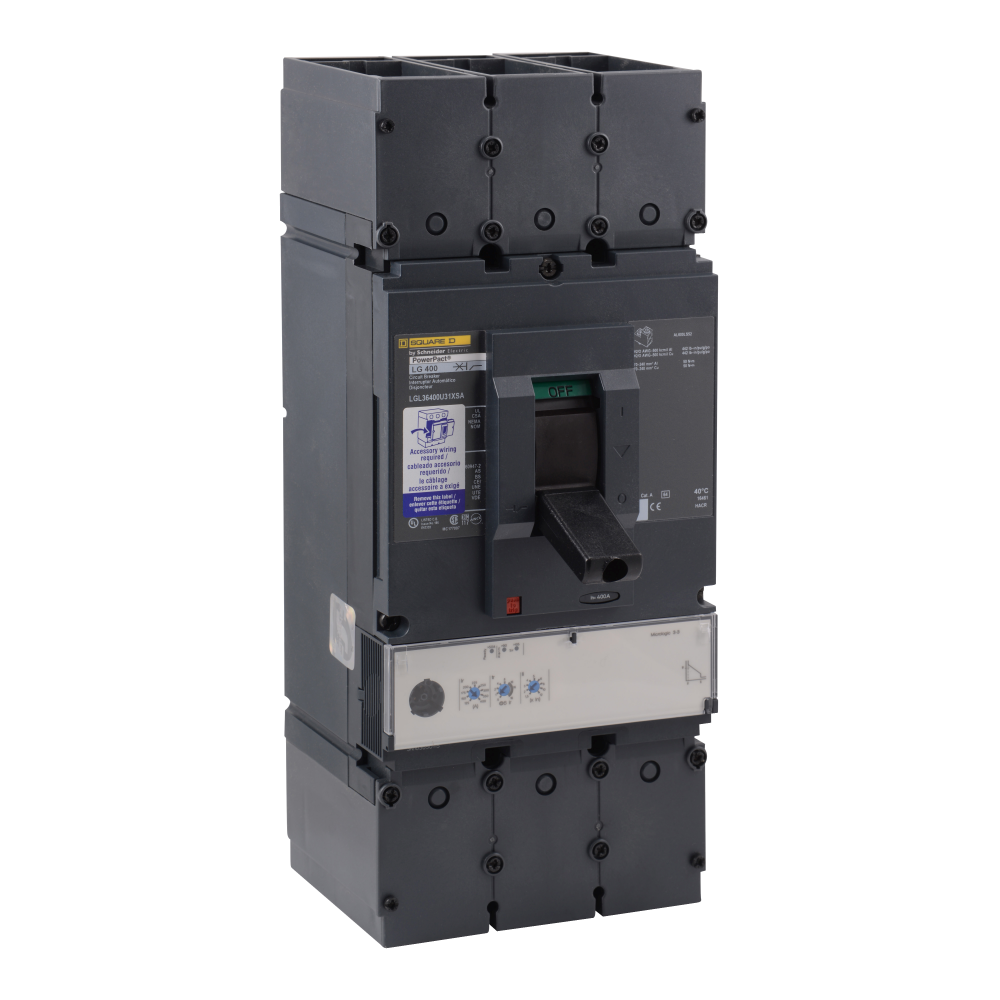 Circuit breaker, PowerPacT L, 400A, 3 pole, 600V