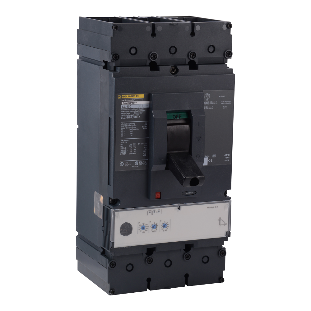 Circuit breaker, PowerPacT L, 400A, 3 pole, 600V