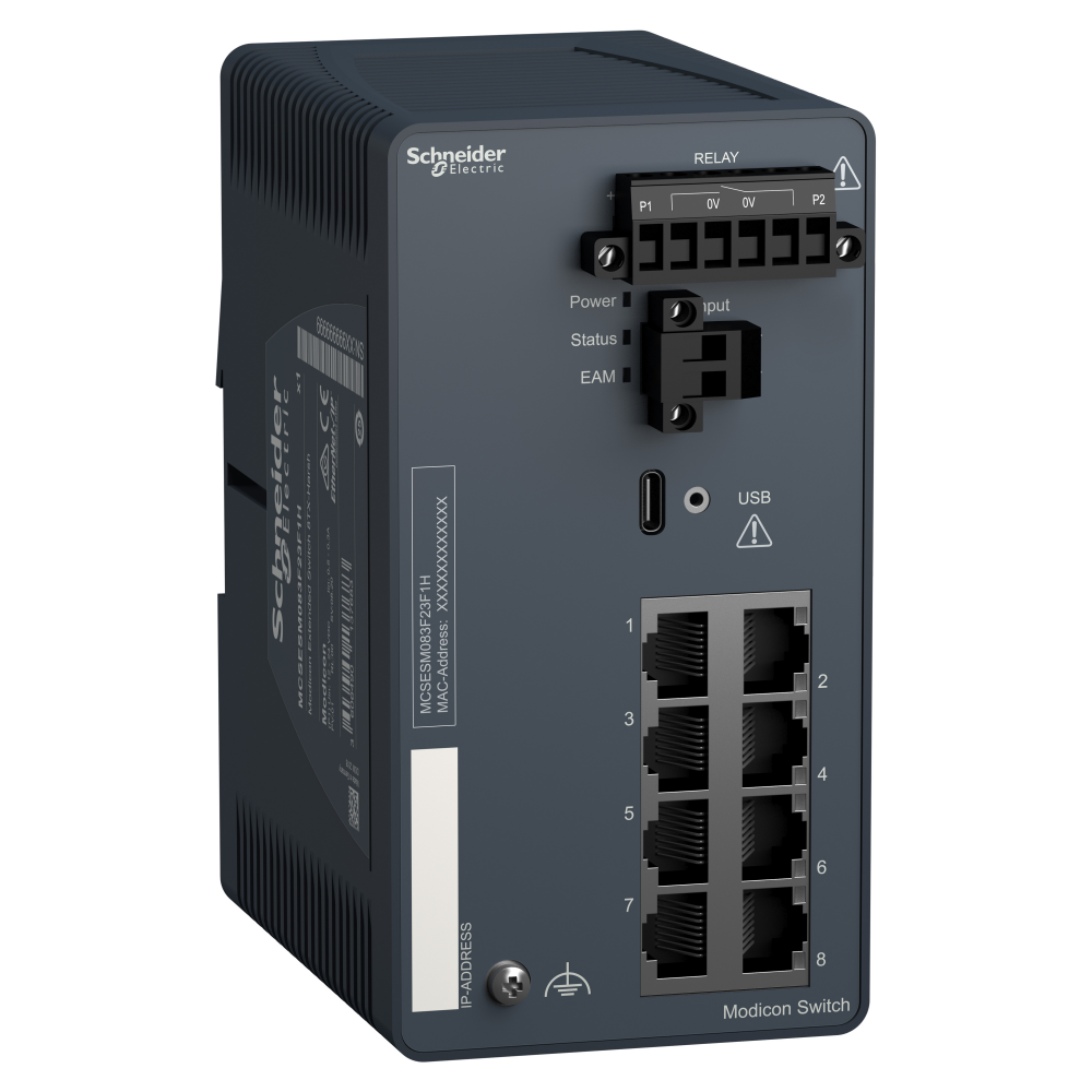 Modicon Extended Managed Switch - 8 ports for co