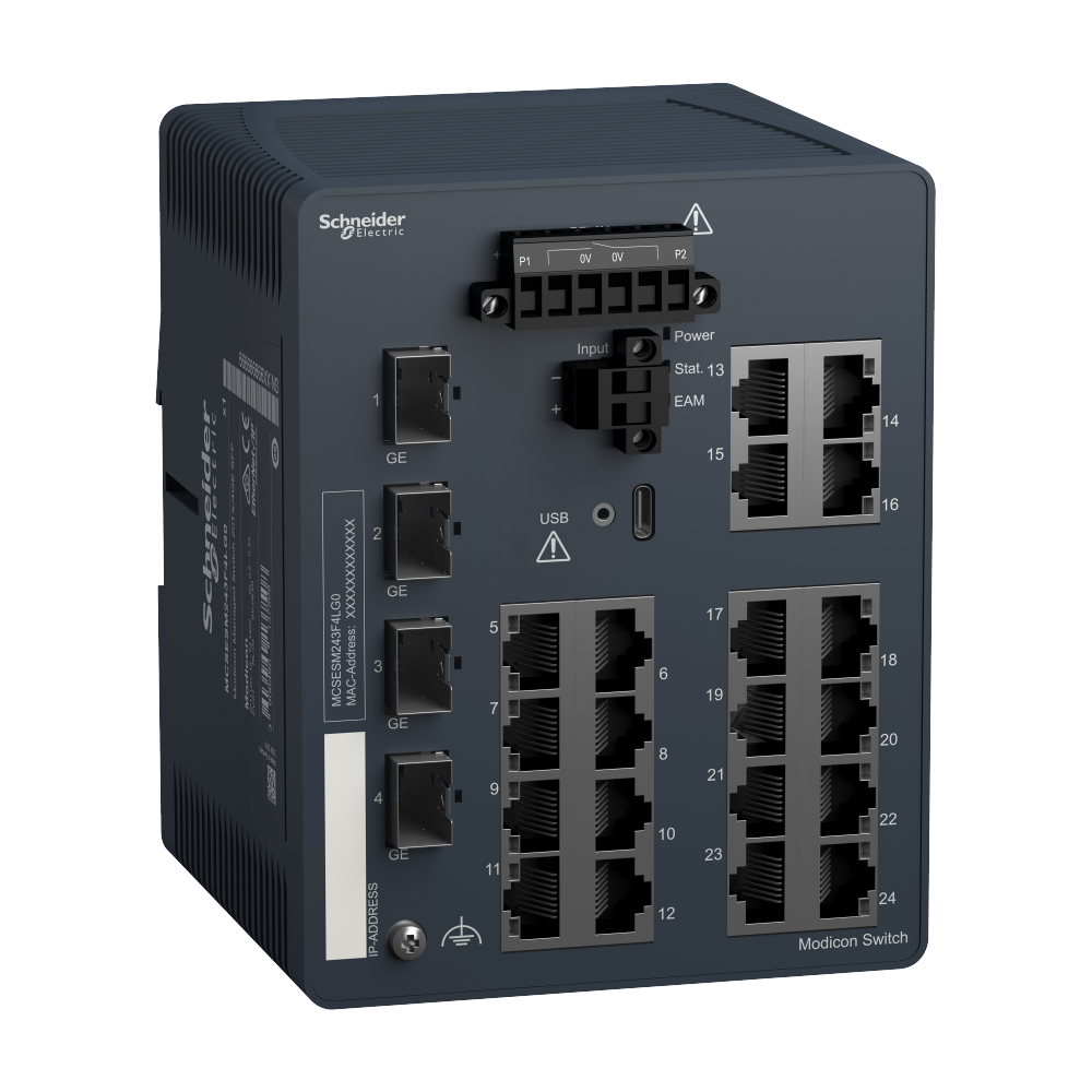 Modicon Managed Switch - 20 ports for copper + 4