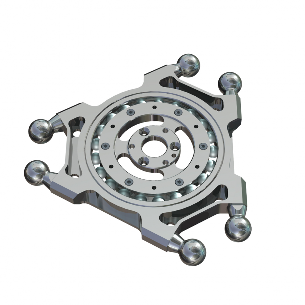 Titanium parallel plate with bearing and ball pi