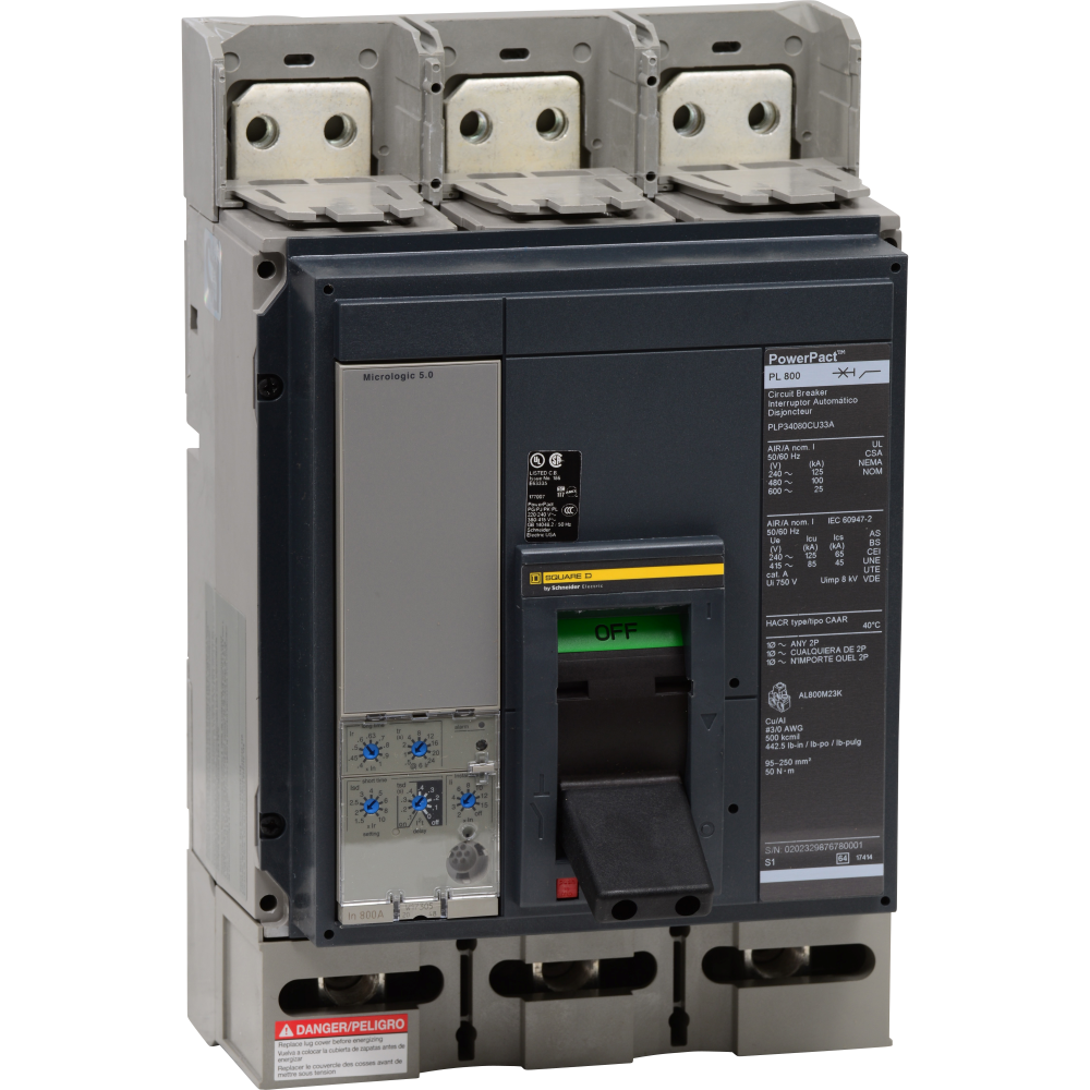 Circuit breaker, PowerPacT P, 800A, 3 pole, 480V