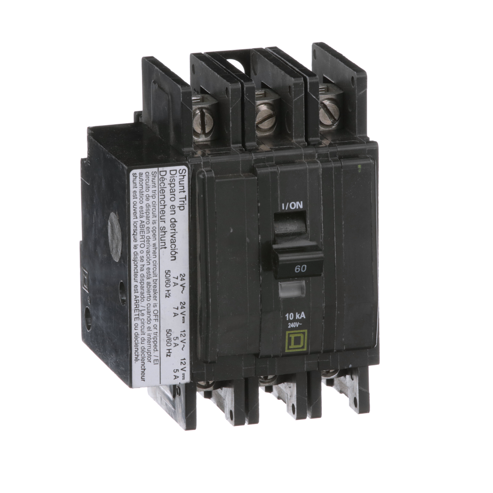 Mini circuit breaker, QOU, 60A, 3 pole, 240VAC,