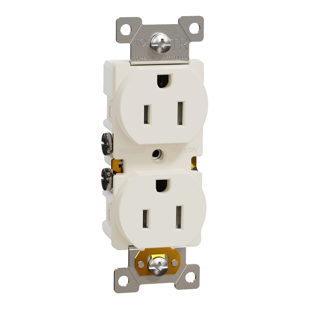 Socket-outlet, X Series, 15A, standard, duplex,