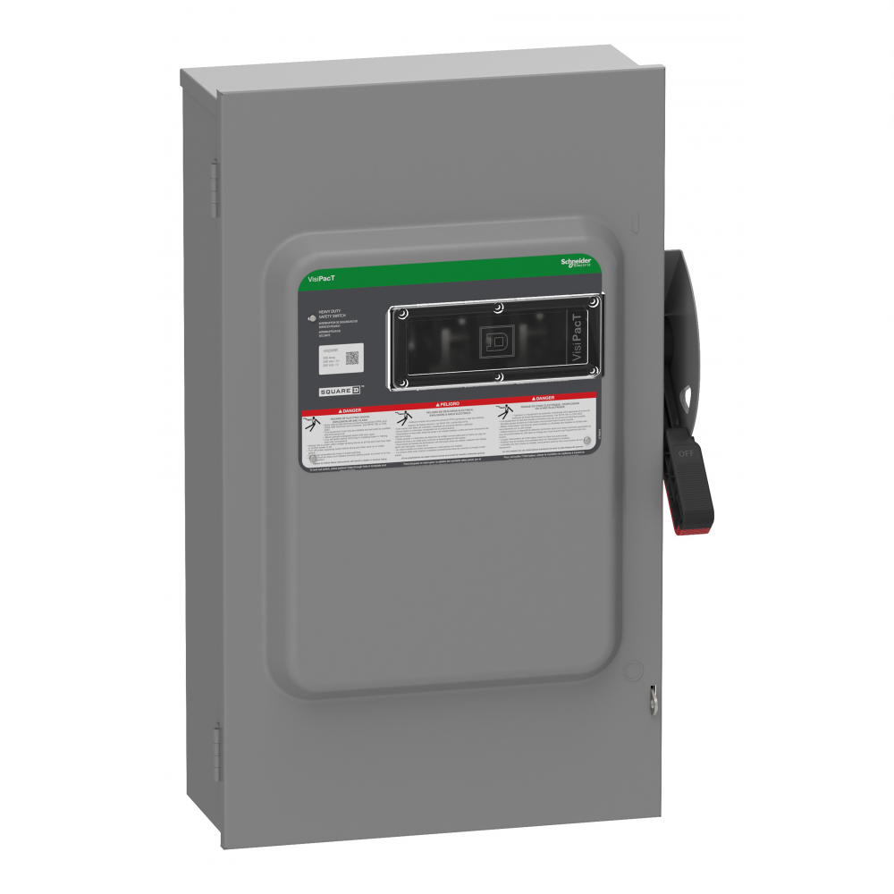 Safety switch, heavy duty, fused, viewing window