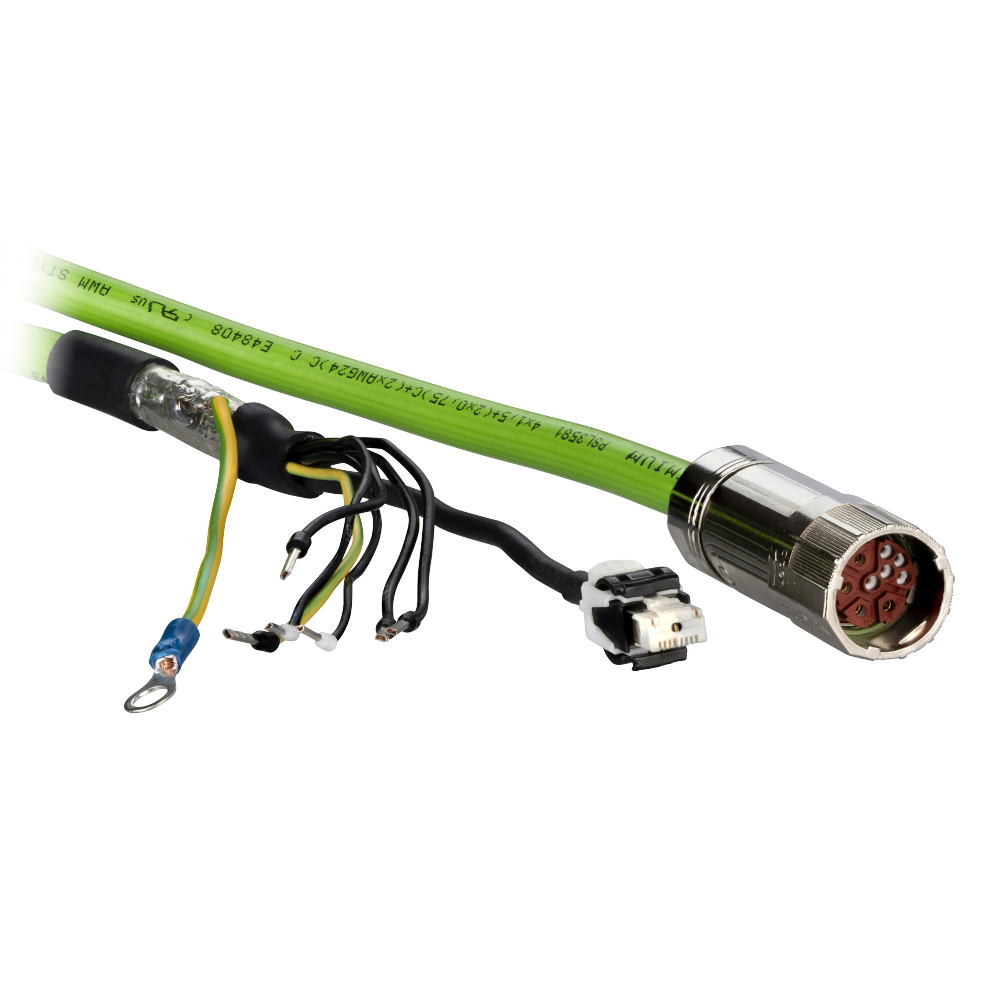 hybrid cable SH3 OMC, 8 m, 4* 1.5mm², M23 conn.
