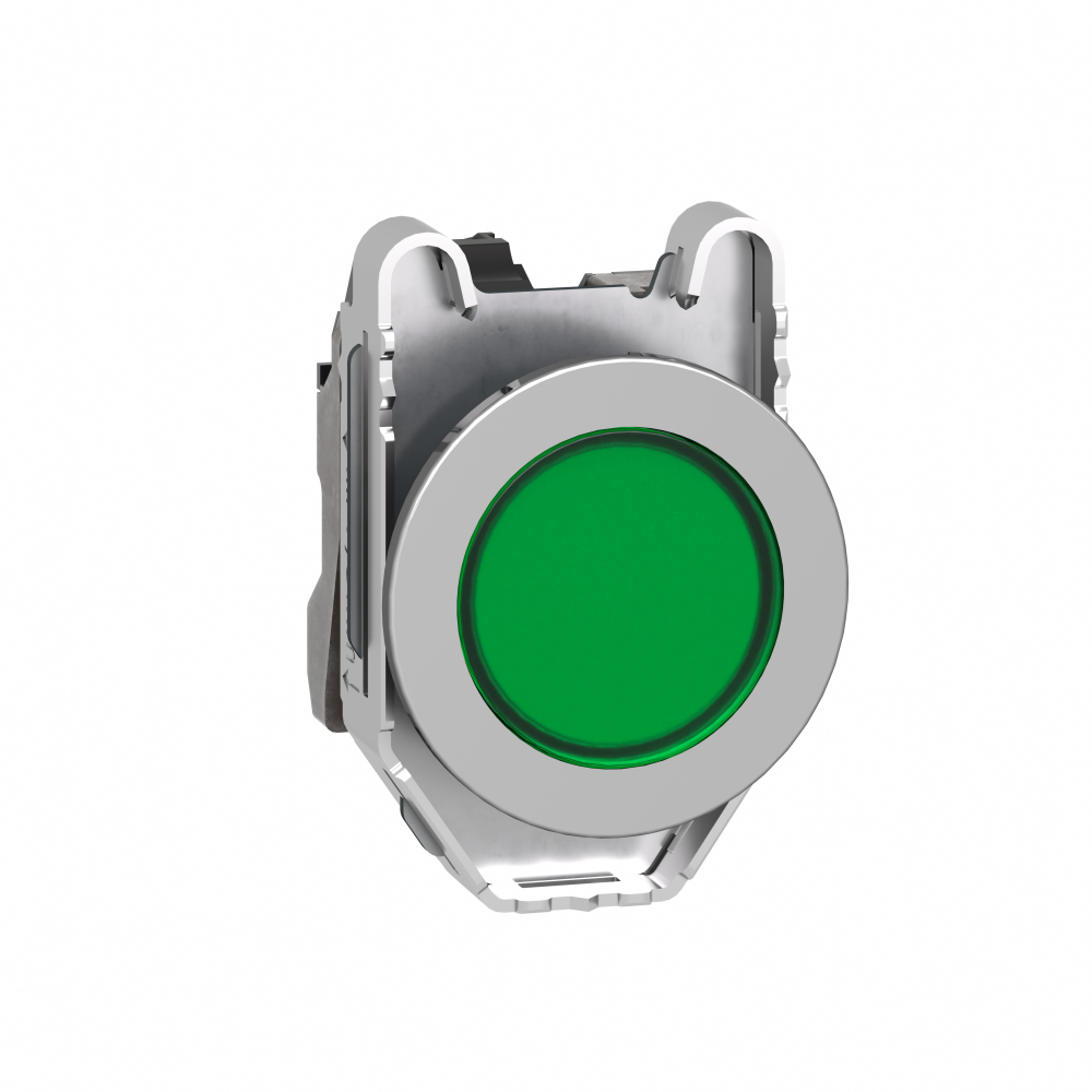 Pilot light, Harmony XB4,metal, green flush moun