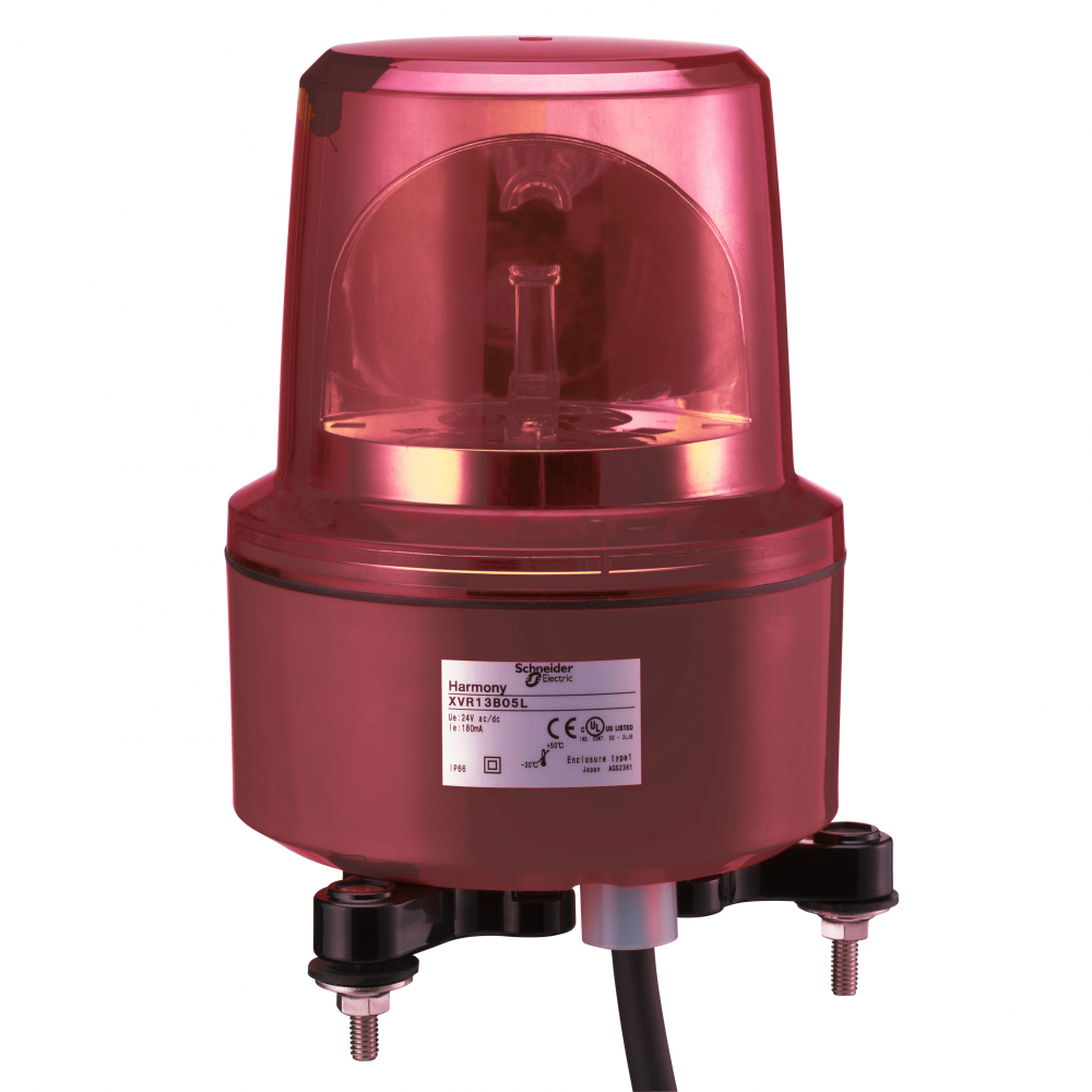 Rotating beacon, Harmony XVR, 130mm, red, withou
