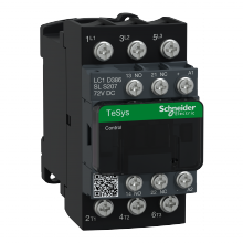 Schneider Electric LC1D386SLS207 - IEC contactor, TeSys D, nonreversing, 38A, 20HP