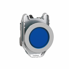 Schneider Electric XB4FVB6 - Pilot light, Harmony XB4,metal, blue flush mount