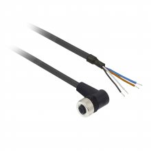 Schneider Electric XZCP1241L20 - Pre wired connectors XZ, elbowed female, M12, 4