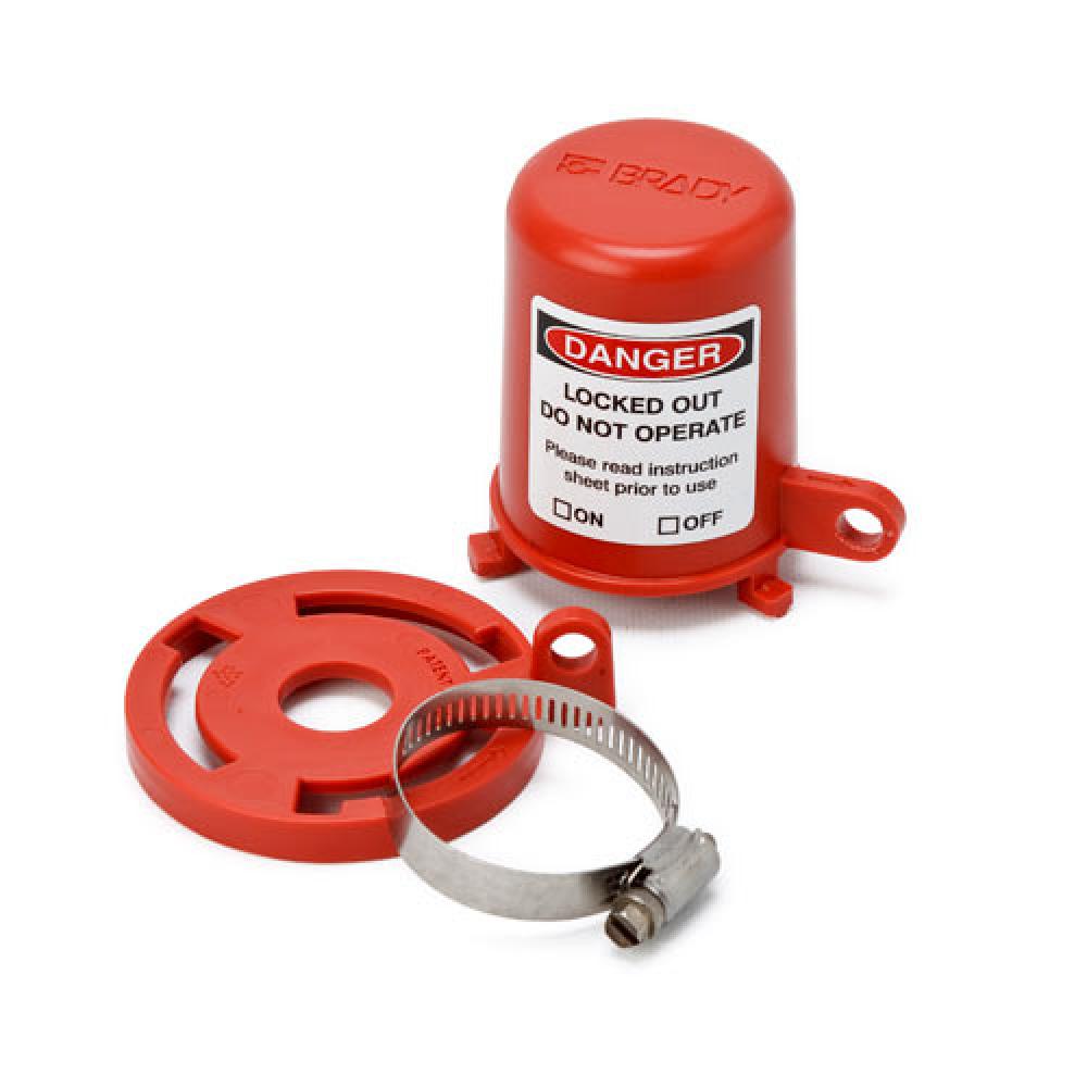 BASE COVER PLUG VALVE LOCKOUT 7/8&#34; RED