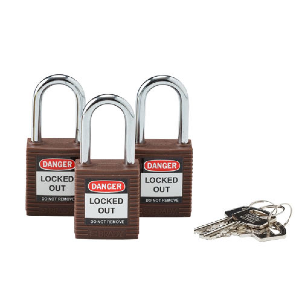 Nylon Padlock 1.5&#34; Steel Shkl KA BN 3PK