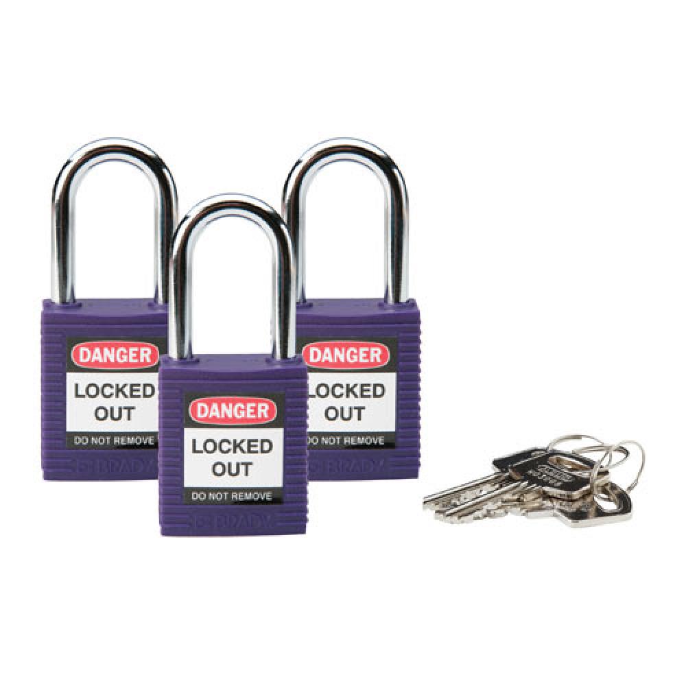 Nylon Padlock 1.5&#34; Steel Shkl KA PL 3PK