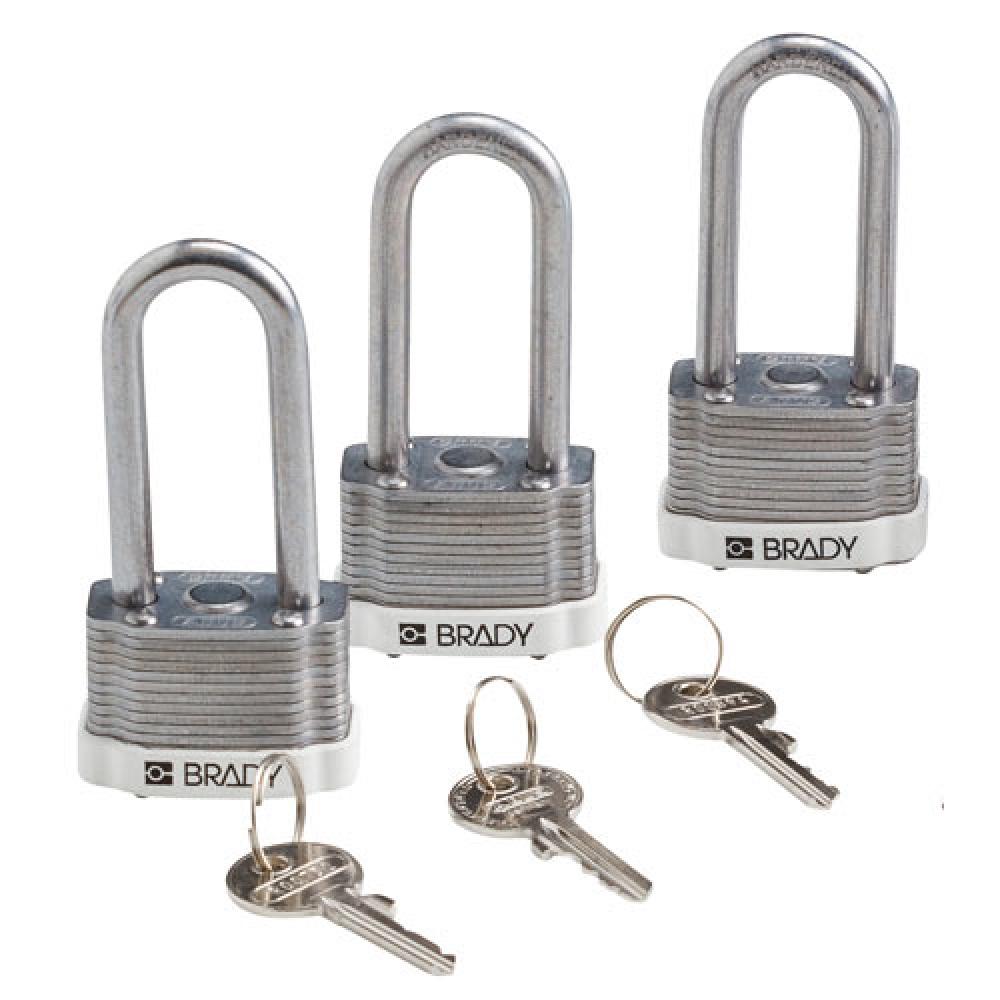 Steel Padlock 2 in Shackle KA WT 3PK