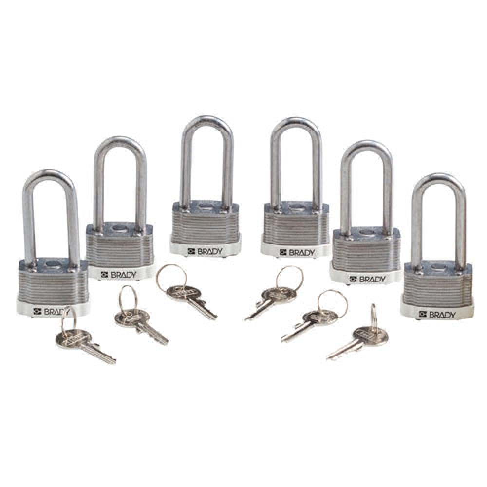 Steel Padlock 2 in Shackle KD WT 6PK